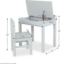 Load image into Gallery viewer, Child’s Lift-Top Desk & Chair Gray