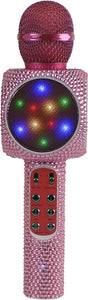 Bluetooth Karaoke Microphone and Speaker All-in-One (Pink Bling)