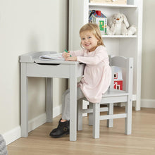 Load image into Gallery viewer, Child’s Lift-Top Desk & Chair Gray