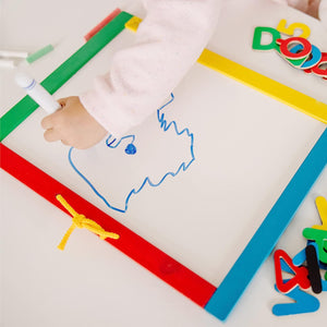 Magnetic Chalkboard and Dry-Erase Board With 36 Magnets