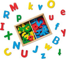 Load image into Gallery viewer, 52 Wooden Alphabet Magnets in a Box

