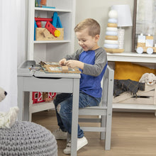 Load image into Gallery viewer, Child’s Lift-Top Desk & Chair Gray