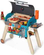 Load image into Gallery viewer, Wooden Deluxe Barbecue Grill and Pizza Oven

