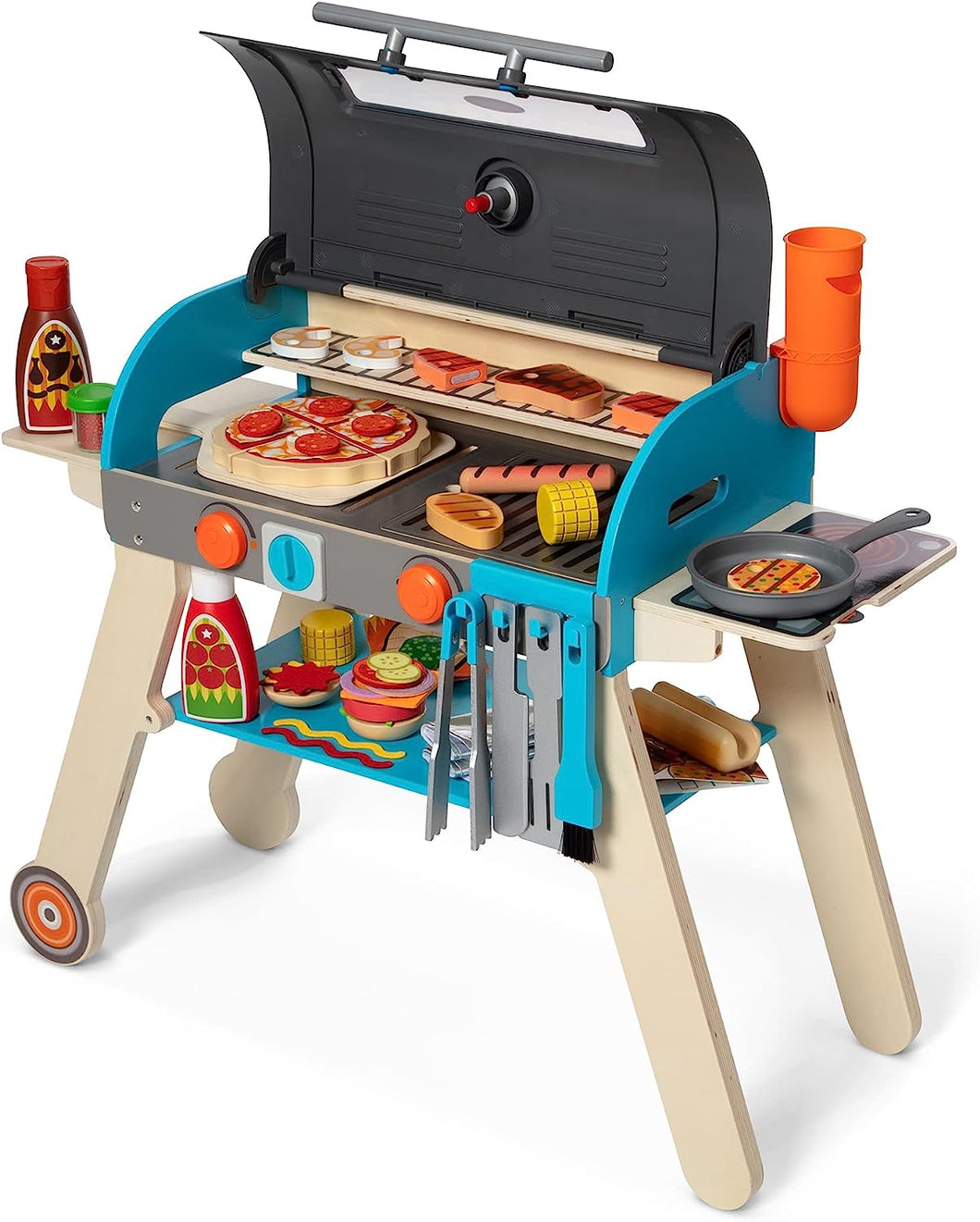Wooden Deluxe Barbecue Grill and Pizza Oven