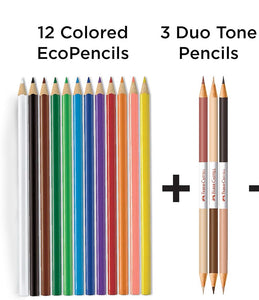 World Colors Ecopencils - 15 Colored Pencils