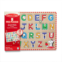 Load image into Gallery viewer, Lift & See Alphabet Wooden Peg Puzzle
