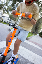 Load image into Gallery viewer, Micro Maxi Foldable LED Scooter (Neon Blaze Orange)