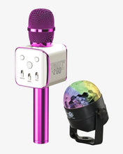 Load image into Gallery viewer, Party 2 Go Pink Karaoke Microphone &amp; Disco Ball Combo
