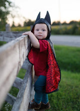 Load image into Gallery viewer, Baby Reversible Spider Bat Cape Size 2-3

