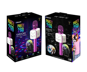 Party 2 Go Pink Karaoke Microphone & Disco Ball Combo