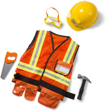 Load image into Gallery viewer, Construction Worker Role Play Costume Dress-Up Set