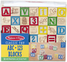 Load image into Gallery viewer, Deluxe ABC/123 Blocks Set With Storage Pouch