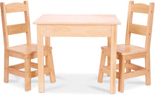 Load image into Gallery viewer, Wooden Table & Chairs 3-Piece Set