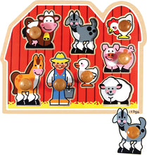 Load image into Gallery viewer, Farm Animals Jumbo Knob Wooden Puzzle