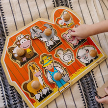 Load image into Gallery viewer, Farm Animals Jumbo Knob Wooden Puzzle