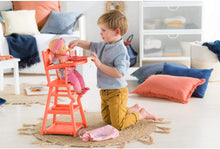 Load image into Gallery viewer, Mon Grand Poupon High Chair - 2-in-1 Design fits 14" and 17" Baby Dolls