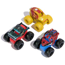 Load image into Gallery viewer, Monster Jam Marvel Mini Scale Monster Truck 3-Pack (Spider-Man, Venom, Iron Man)
