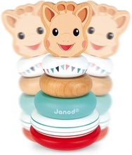 Load image into Gallery viewer, Sophie La Girafe 6 pc Wooden Stackable Roly-Poly
