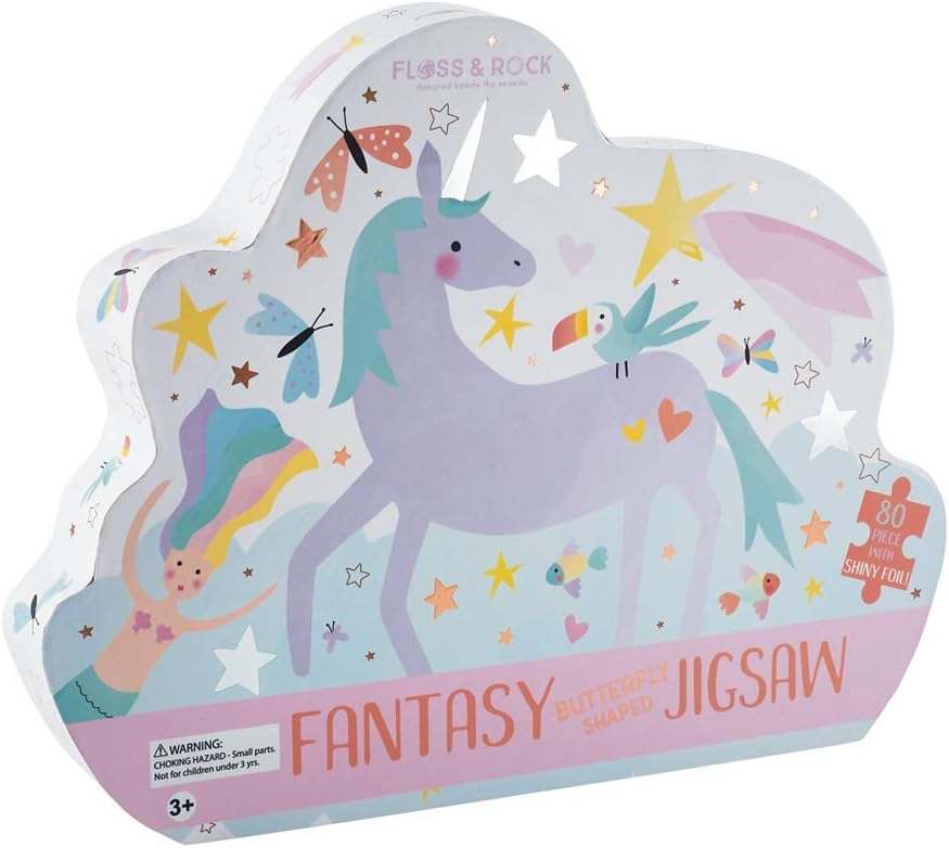 Butterfly Shaped Unicorn 80 Piece Jigsaw Puzzle