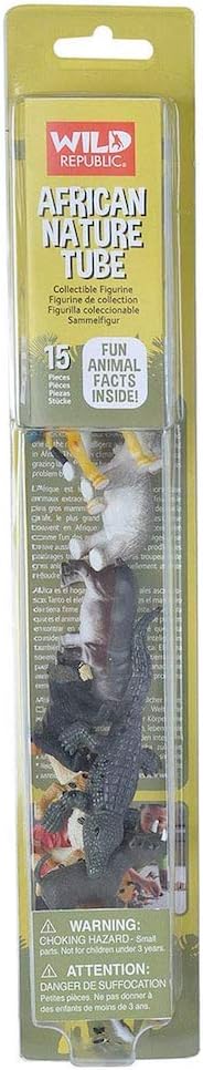 African Animal Figurines Tube