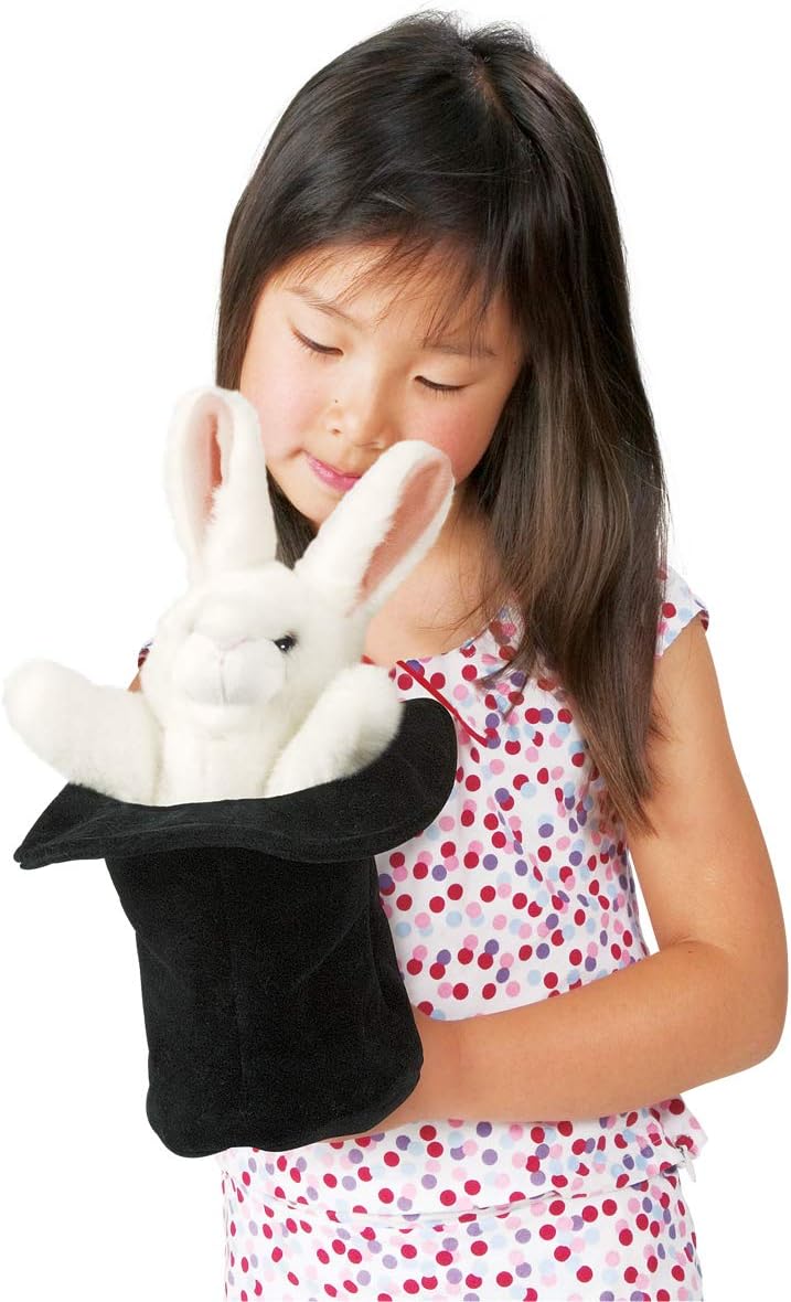 Rabbit In Hat Hand Puppet