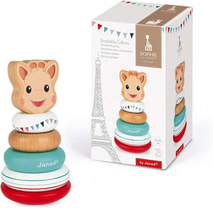 Sophie La Girafe 6 pc Wooden Stackable Roly-Poly