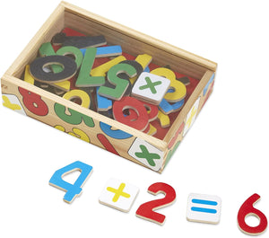 37 Wooden Number Magnets in a Box