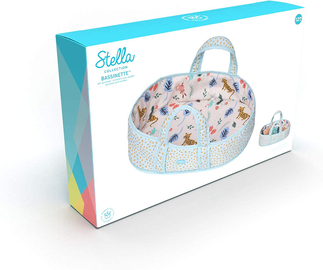 Stella Collection Soft Fabric Baby Doll Bassinet and Carrier for 12
