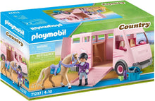Load image into Gallery viewer, Playmobil Horse Transporter with Trainer
