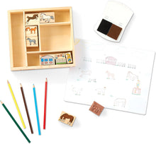 Load image into Gallery viewer, Wooden Stamp Activity Set: Horse Stable
