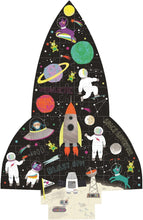 Load image into Gallery viewer, Rocket-Shaped Foiled Jigsaw Puzzle - Space 80-Piece
