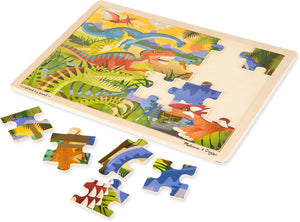 Dinosaurs Wooden Jigsaw Puzzle With Storage Tray (24 pcs)