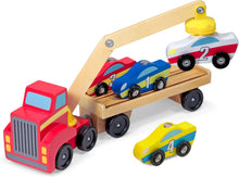 Load image into Gallery viewer, Magnetic Car Loader Wooden Toy
