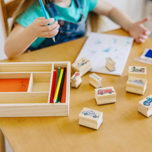 Wooden Stamp Set: Vehicles