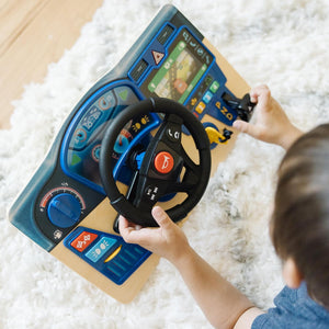 Vroom & Zoom Interactive Wooden Dashboard Steering Wheel