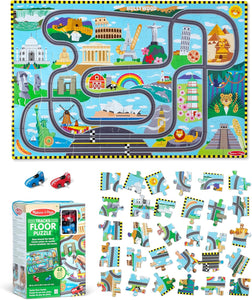 Floor Puzzle and Wind-Up Vehicles – 48 Pieces