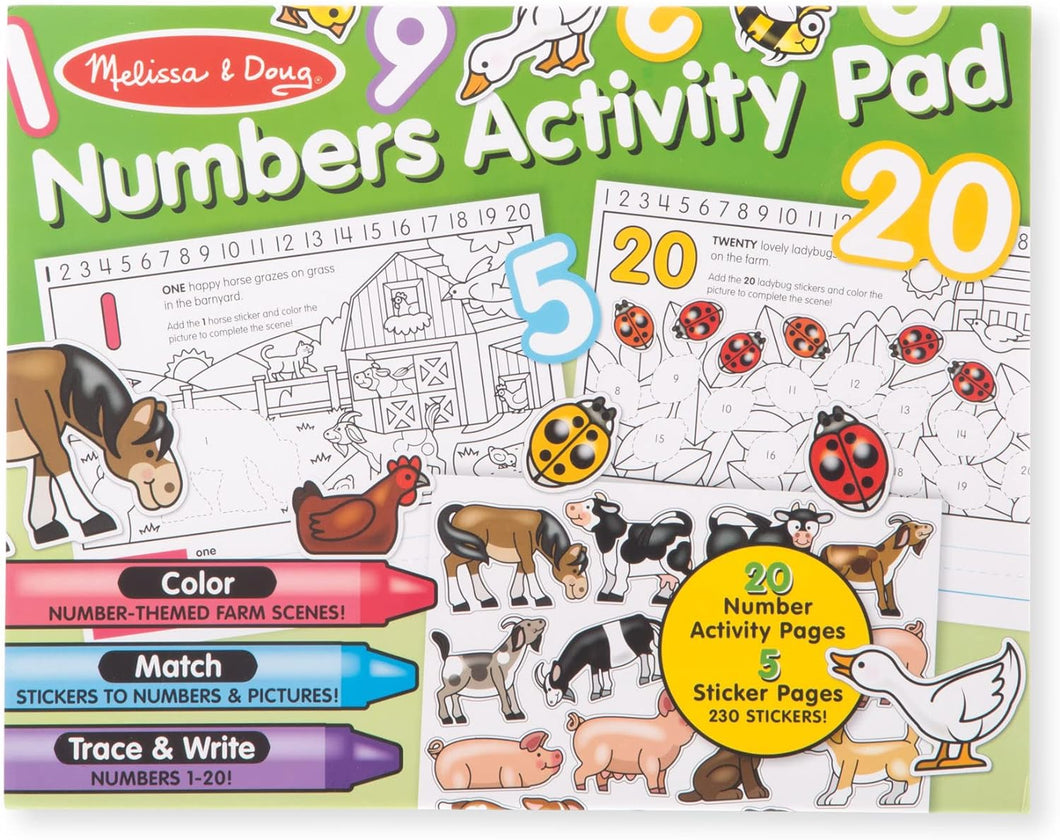 Numbers Coloring and Sticker Activity Pad