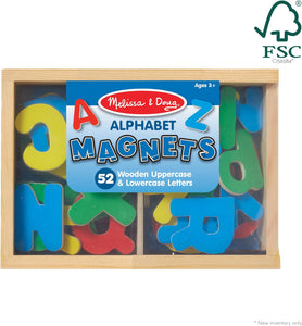 52 Wooden Alphabet Magnets in a Box