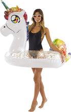 Load image into Gallery viewer, Unicorn Glitter Pool Float with Drink Holder
