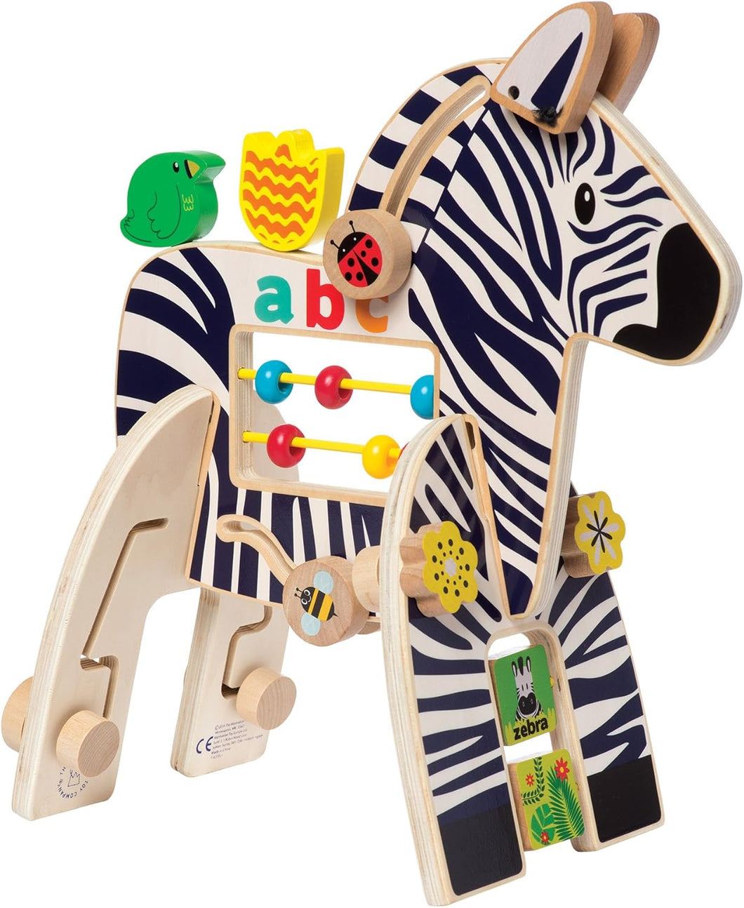 Safari Zebra Wooden Toddler Activity Toy