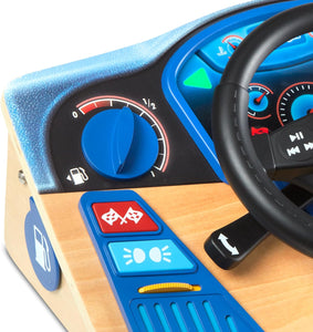 Vroom & Zoom Interactive Wooden Dashboard Steering Wheel