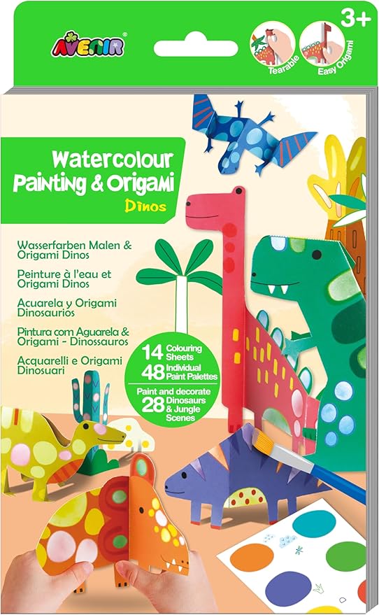 Watercolour Painting & Origami-Dinosaur