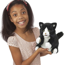 Load image into Gallery viewer, Tuxedo Kitten Hand Puppet
