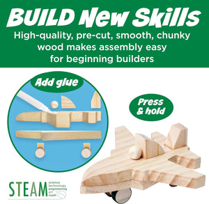 Buildeez! Easy Wooden Model Set: Jet Plane Ace
