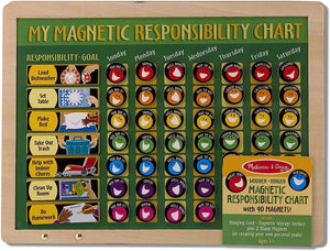 Deluxe Wooden Magnetic Responsibility Chart With 90 Magnets