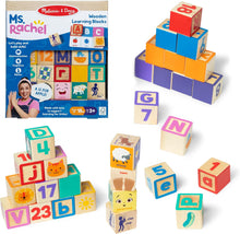 Load image into Gallery viewer, Ms. Rachel - Letter, Number, and Game Wooden Learning Blocks
