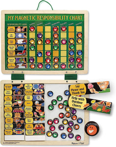 Deluxe Wooden Magnetic Responsibility Chart With 90 Magnets