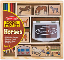 Load image into Gallery viewer, Wooden Stamp Activity Set: Horse Stable
