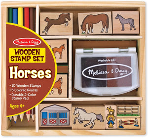 Wooden Stamp Activity Set: Horse Stable