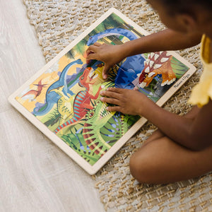 Dinosaurs Wooden Jigsaw Puzzle With Storage Tray (24 pcs)